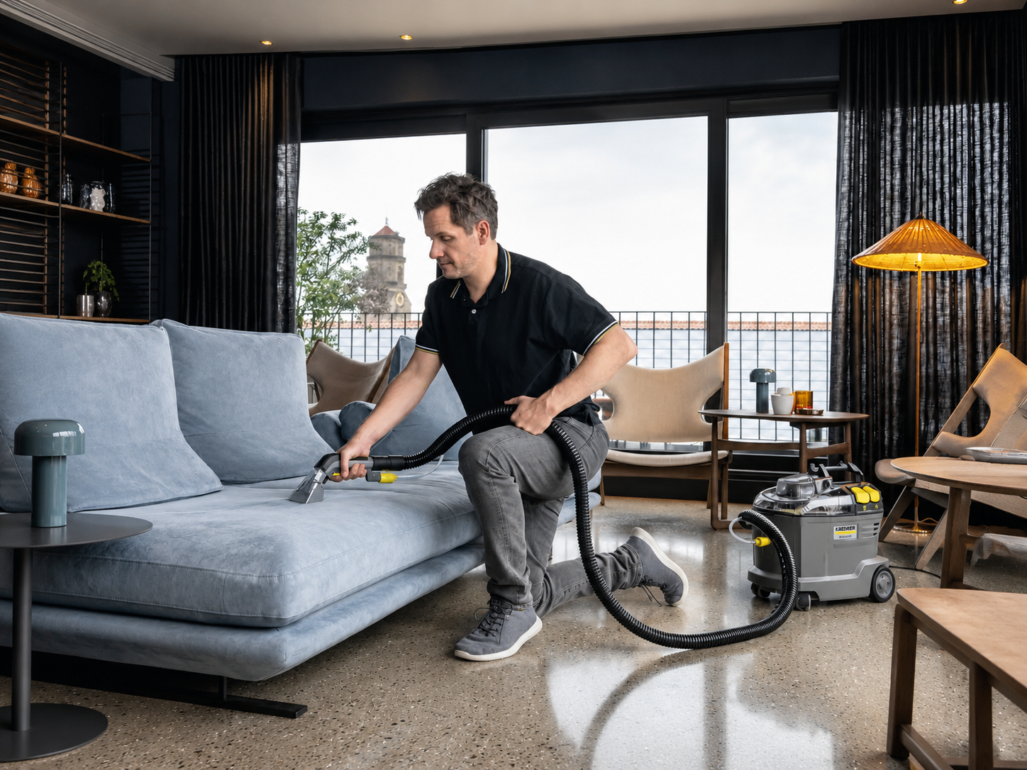 Самостійна чистка дивану миючим пилососом Karcher